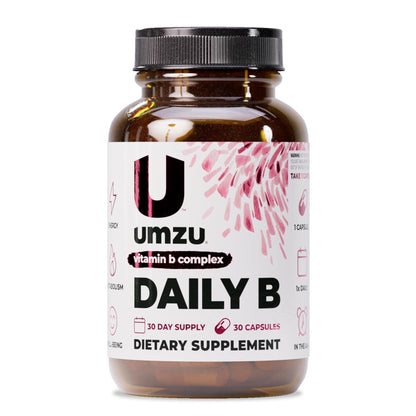 UMZU Daily B, 30 Day Supply – Complete Vitamin B Complex Supplement Blend with B1, B2, B3, B5, B6, B7, B9 & B12 Plus Folic Acid & Biotin – Supports Energy, Focus, Mood, - PrimeBioHealth - canada supplements