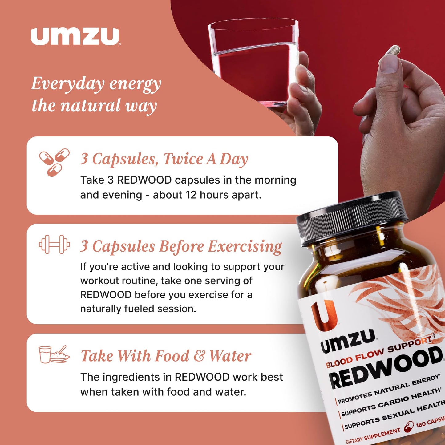UMZU Redwood Nitric Oxide Booster, (30 Day Supply) – Vitamin C, Garlic & Horse Chestnut – Healthy Circulation & Endurance – Daily Cardiovascular Support Nitric Oxide - PrimeBioHealth - canada supplements