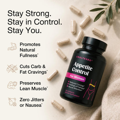 UNALTERED Appetite Control for Women - Support Cravings, Fullness, & Weight Management - Dietary Supplement with Chromium Picolinate & Glucomannan - PrimeBioHealth - canada supplements