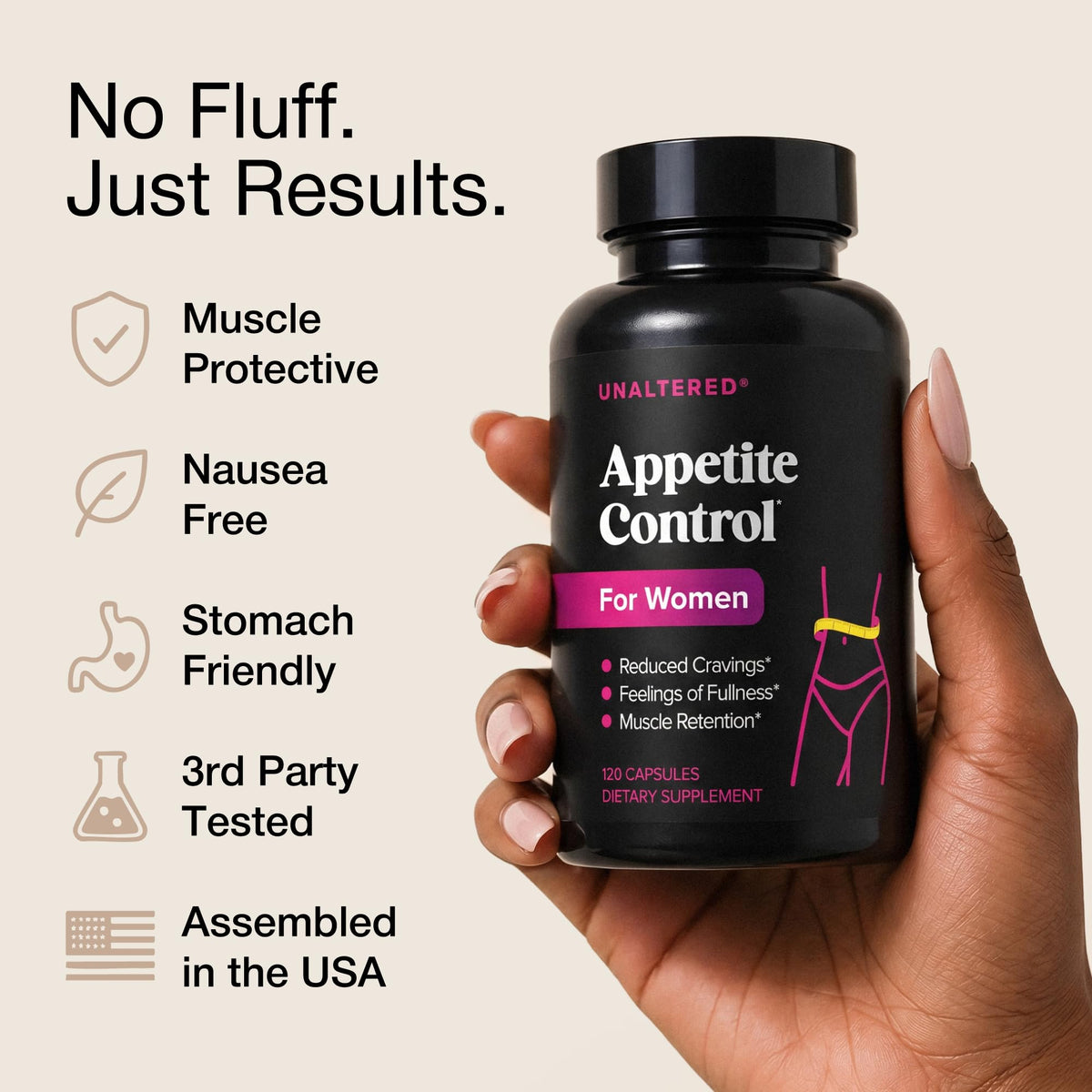 UNALTERED Appetite Control for Women - Support Cravings, Fullness, & Weight Management - Dietary Supplement with Chromium Picolinate & Glucomannan - PrimeBioHealth - canada supplements