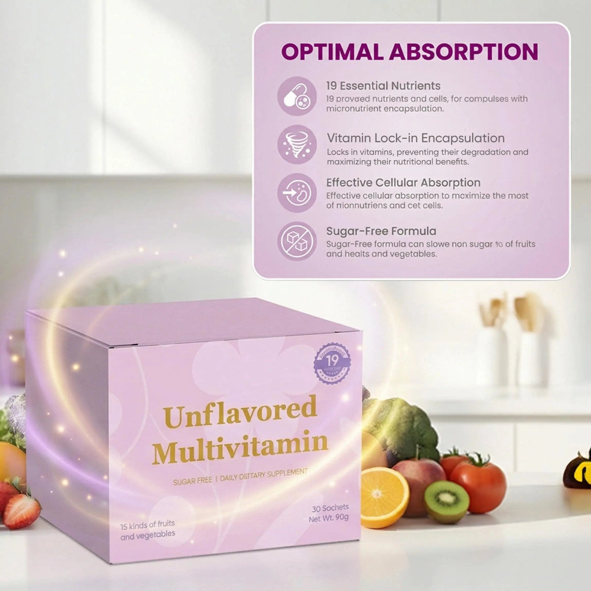 Unflavored Vitamin Powder, Multivitamin Powder Supplement with 19 Vitamins & Minerals + 15 Fruit & Veggie Blend, Supports Healthy Growth - PrimeBioHealth - canada supplements
