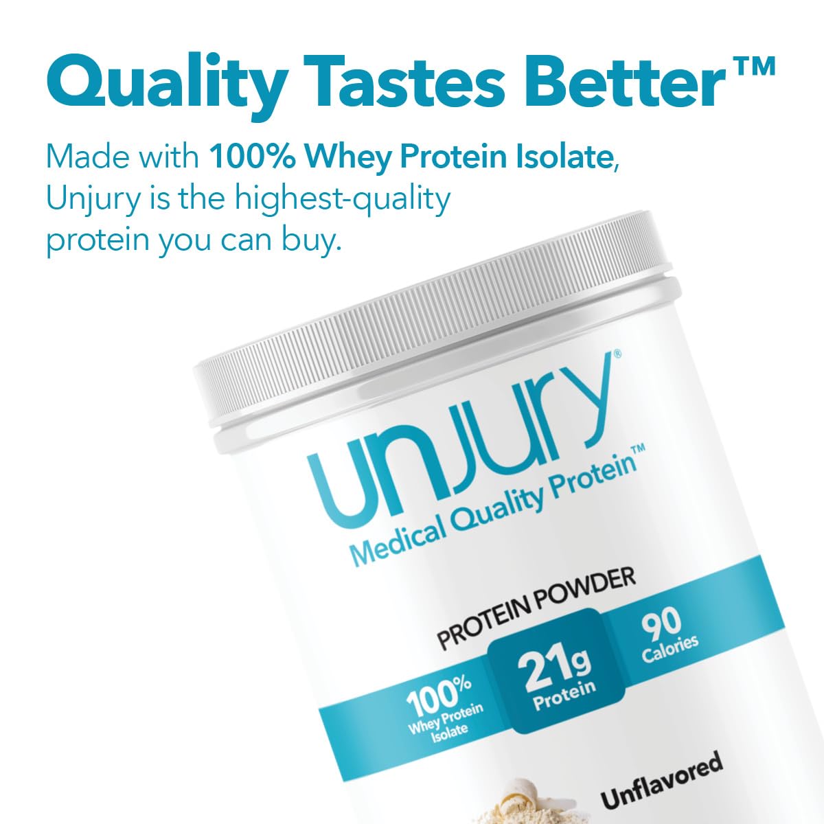 Unjury Unflavored Protein Powder | 21g 100% Whey Isolate Protein Powder | Unflavored Whey Protein Powder | Low Carb and Sugar Free Whey Protein Isolate | Gluten Free - PrimeBioHealth - canada supplements