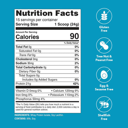 Unjury Unflavored Protein Powder | 21g 100% Whey Isolate Protein Powder | Unflavored Whey Protein Powder | Low Carb and Sugar Free Whey Protein Isolate | Gluten Free - PrimeBioHealth - canada supplements