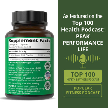 USDA Organic Ginger Root Extract Liquid Drops. Zero Sugar, Non Bitter Vegan Ginger Oil Supplement for Immune, Digestive + Gut Support. High Bioavailability, Gluten Free for Women and Men. Take Orally - PrimeBioHealth - canada supplements