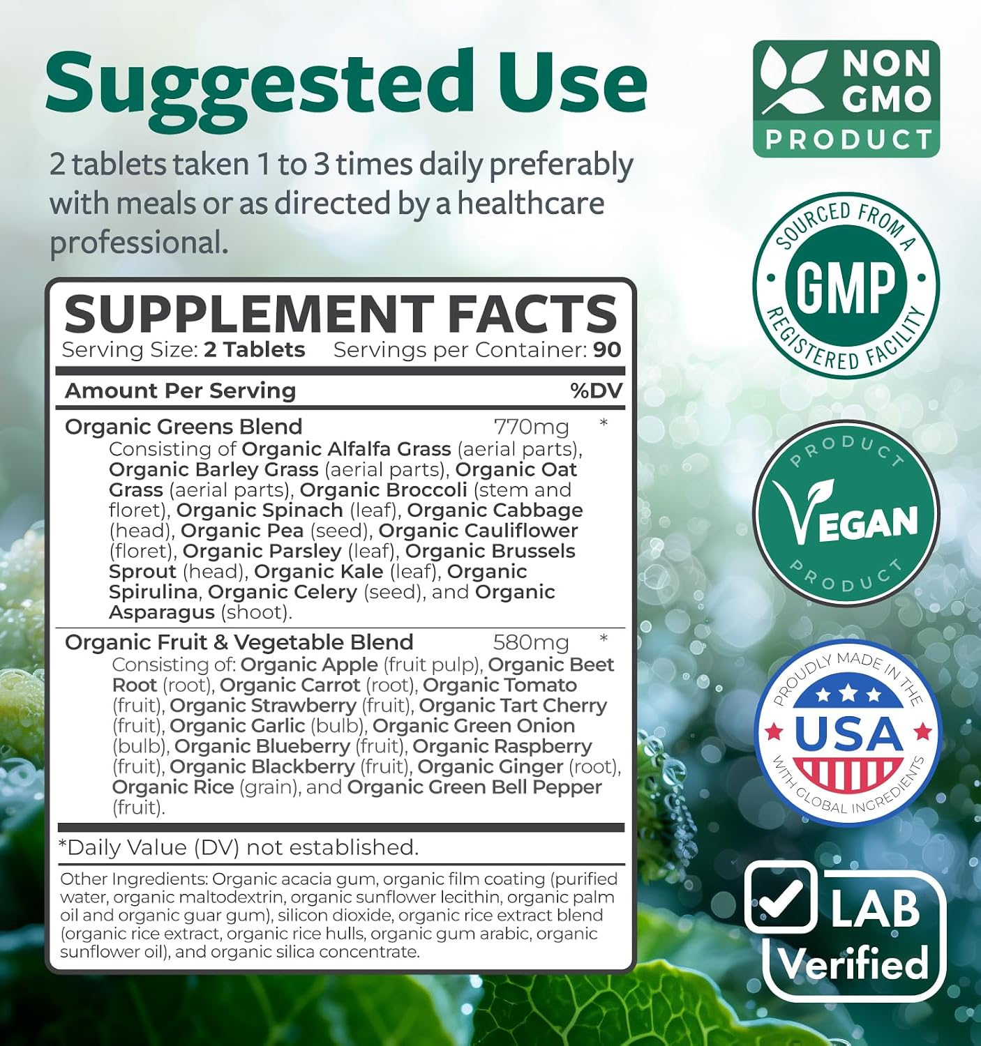 USDA Organic Super Greens Supplement - Organic Greens Fruits and Vegetable Supplement for Adults with 28 Superfood Complex with Superfruits Roots Herbs & More - Vegan & Non-GMO (Up to 3 Month Supply) - PrimeBioHealth - canada supplements