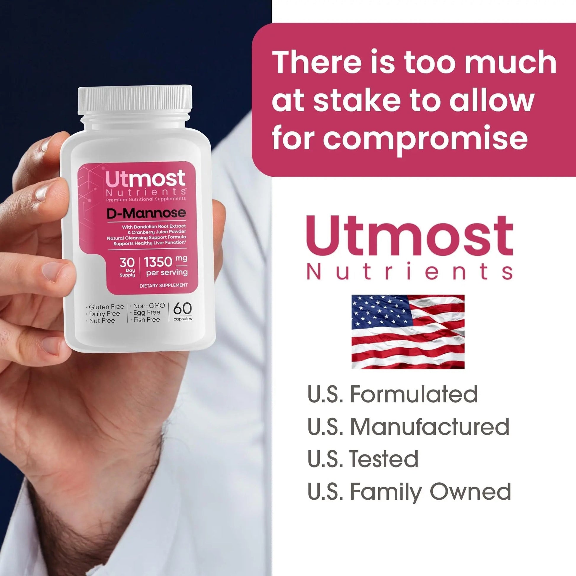 Utmost Nutrients Urinary Defense D-Mannose Supplement - Urinary Health for Women - Optimized Clinical Strength Formula Cleanses, Flushes and Rebuilds The Urinary System - PrimeBioHealth - canada supplements