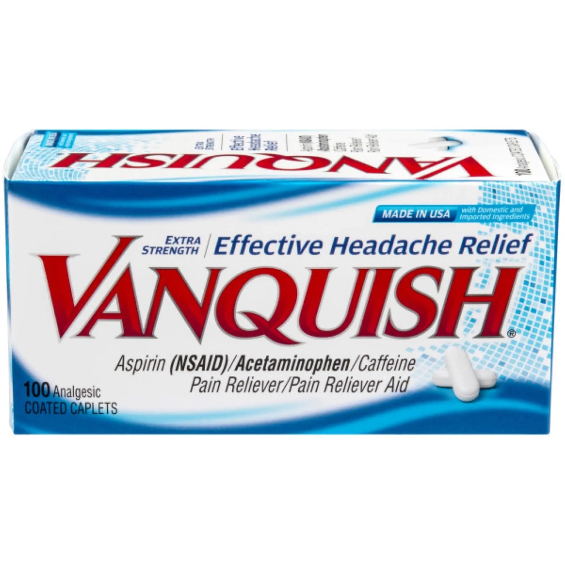 Vanquish Headache Relief, Acetaminophen, Aspirin, Caffeine, 100 Caplets, Packaging May Vary - PrimeBioHealth - canada supplements