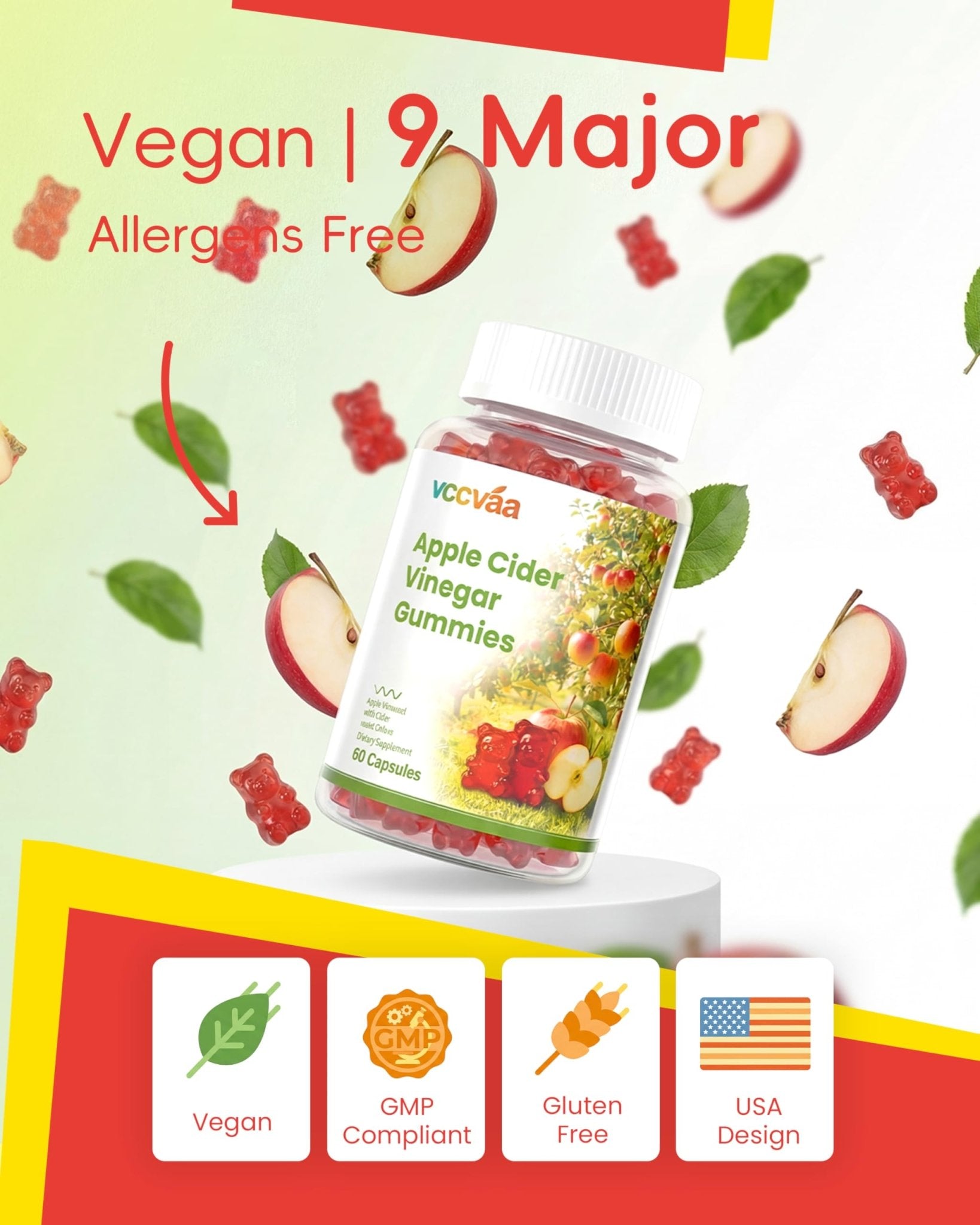 Vccvaa Fiber Gummies, Fiber Supplement with 5 Billion CFU Probiotics for Women, Prebiotic Gummies with Inulin, Soluble Fiber, ACV & Vitamin - PrimeBioHealth - canada supplements