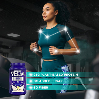 Vega Essential Protein – 25g Plant Based Protein Powder, Creamy Vanilla, Vegan for a Dairy-Free Vanilla Shake – Large Tub, 32.5oz (20 Servings) - PrimeBioHealth - canada supplements