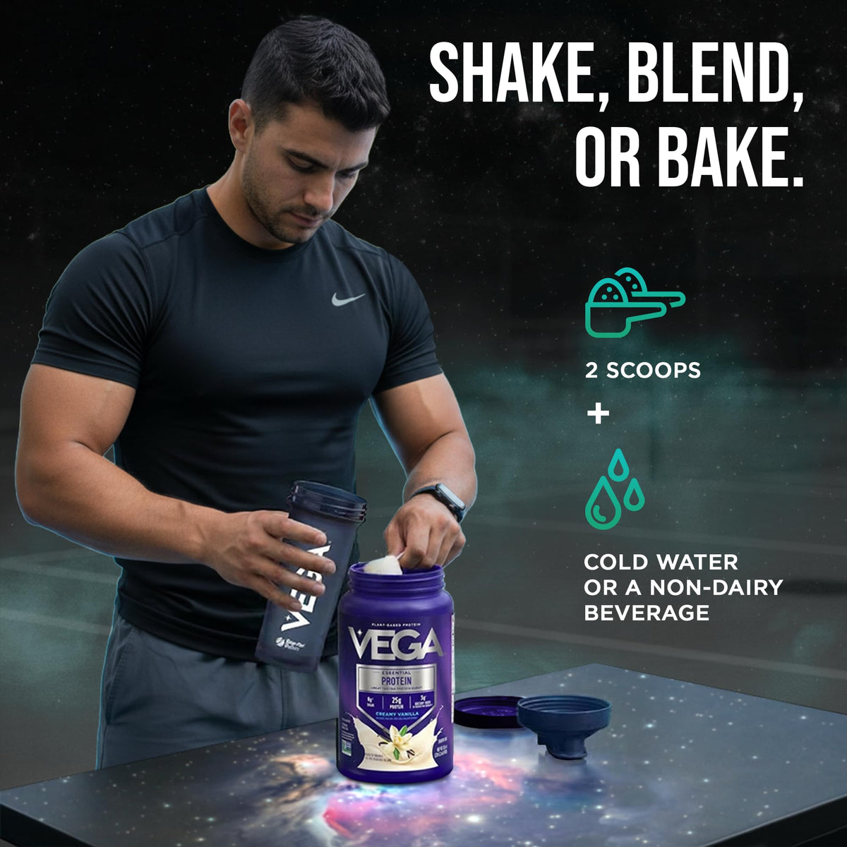 Vega Essential Protein – 25g Plant Based Protein Powder, Creamy Vanilla, Vegan for a Dairy-Free Vanilla Shake – Large Tub, 32.5oz (20 Servings) - PrimeBioHealth - canada supplements