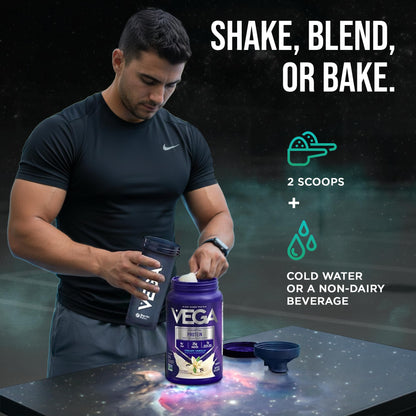 Vega Essential Protein – 25g Plant Based Protein Powder, Creamy Vanilla, Vegan for a Dairy-Free Vanilla Shake – Large Tub, 32.5oz (20 Servings) - PrimeBioHealth - canada supplements