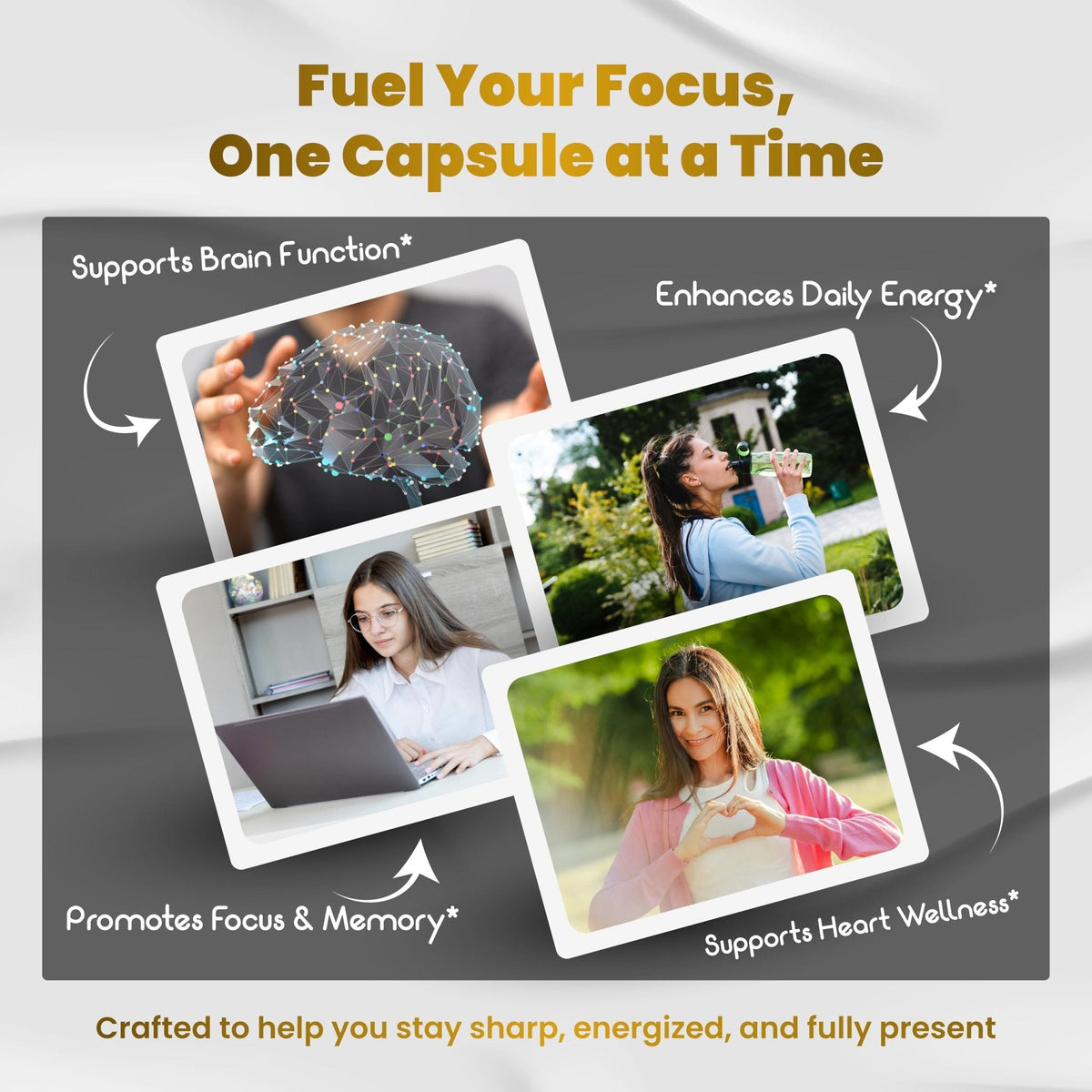 VEGATOT Brain Booster Brain Health Complex Supplement Concentrated with CoQ-10 VIT B6 Lion's Mane Ginkgo Biloba Lemon Balm Ginseng - PrimeBioHealth - canada supplements