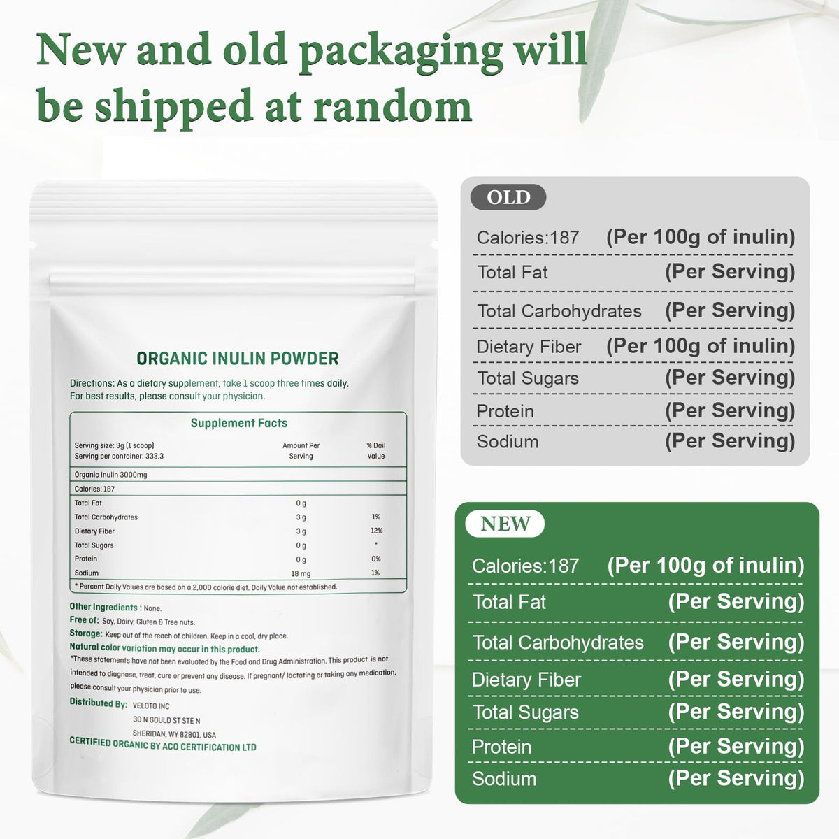 VELOTO Organic Inulin Powder – Prebiotic Fiber Supplement for Smoothies & Drinks, 2.2 lb, Flavorless, Water Soluble, Vegan & Non-GMO - PrimeBioHealth - canada supplements