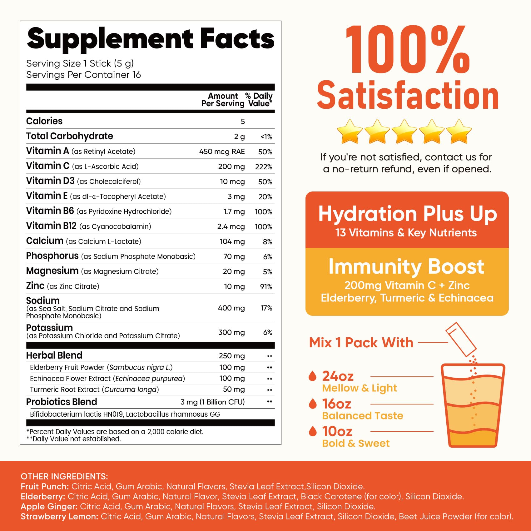 Venture Pal 2-in-1 Hydration + Immune Electrolytes Powder Packets with 7 Electrolytes & 6 Vitamins, Elderberry, Turmeric, Echinacea | Liquid Daily IV Drink Mix - PrimeBioHealth - canada supplements