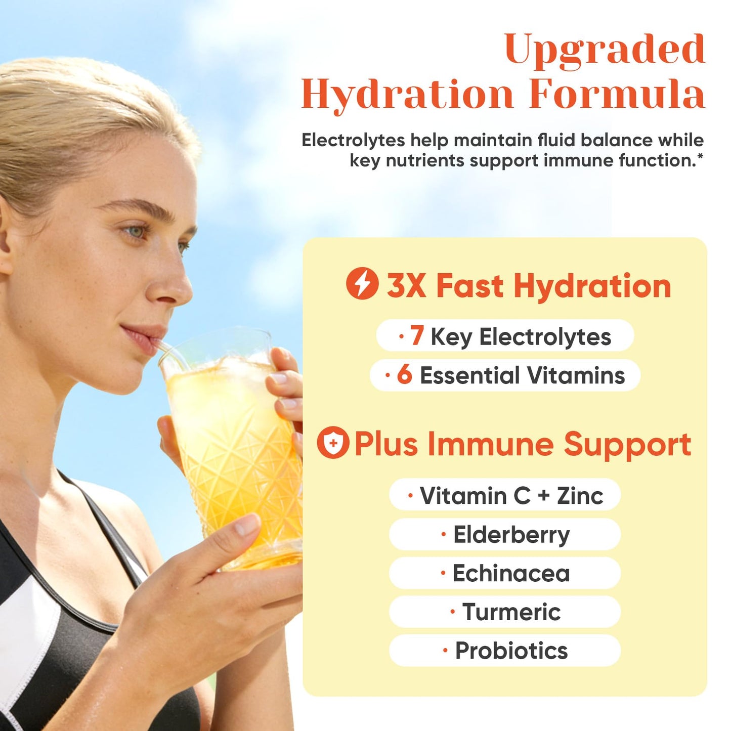 Venture Pal 2-in-1 Hydration + Immune Electrolytes Powder Packets with 7 Electrolytes & 6 Vitamins, Elderberry, Turmeric, Echinacea | Liquid Daily IV Drink Mix - PrimeBioHealth - canada supplements