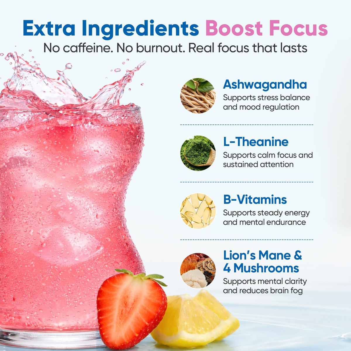 Venture Pal 2-in-1 Hydration Packets + Focus Support Electrolytes Powder, 7 Electrolytes + Vitamins, Magnesium, Lion's Mane & L-Theanine - PrimeBioHealth - canada supplements