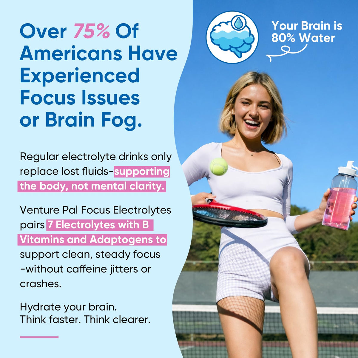 Venture Pal 2-in-1 Hydration Packets + Focus Support Electrolytes Powder, 7 Electrolytes + Vitamins, Magnesium, Lion's Mane & L-Theanine - PrimeBioHealth - canada supplements