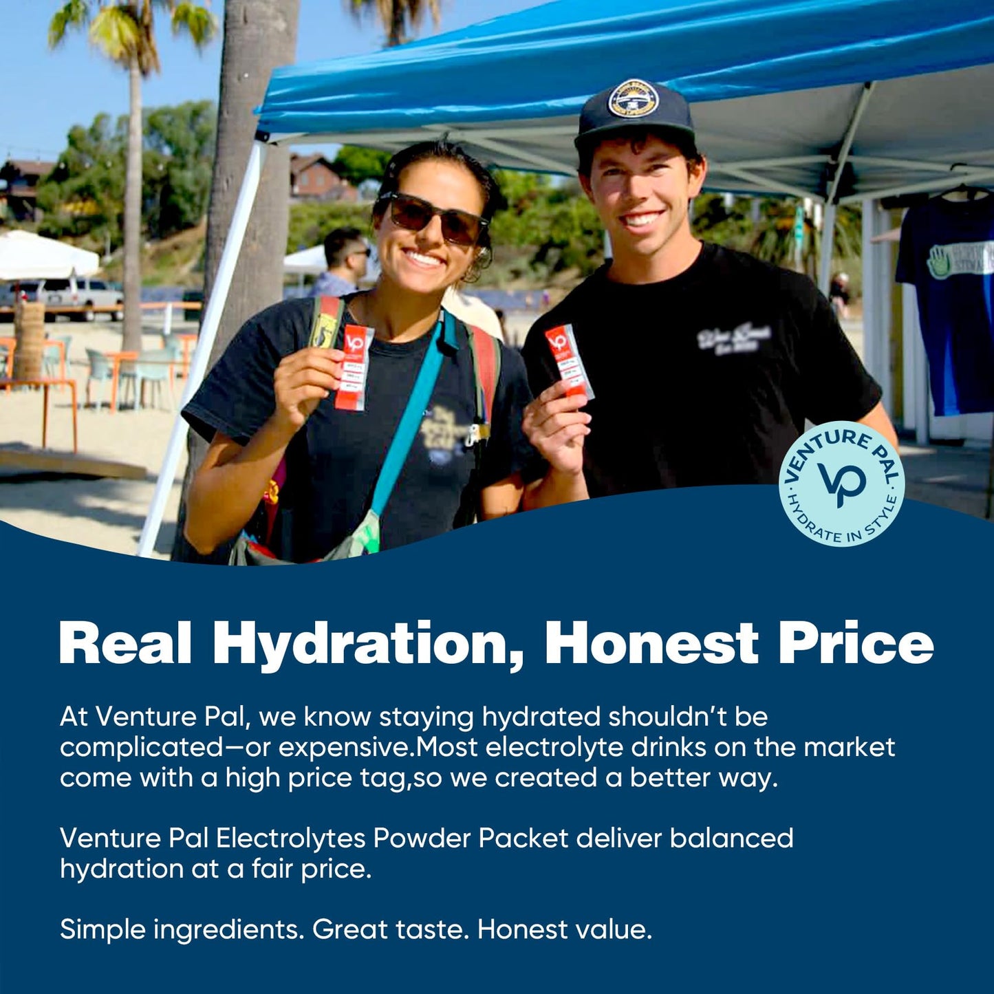 Venture Pal High Sodium Sugar Free Electrolytes Powder Packet - Hydration Packets with Vitamin, Sodium & Potassium | Zero Calories | Vegan, Keto & Paleo Friendly - PrimeBioHealth - canada supplements