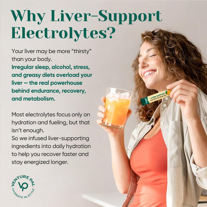 Venture Pal Hydration Packets + Liver Support- Liquid Daily IV Electrolyte Powder Packets with 7 Electrolytes & 5 Vitamins, Milk Thistle + L-Theanine | Sugar-Free - PrimeBioHealth - canada supplements