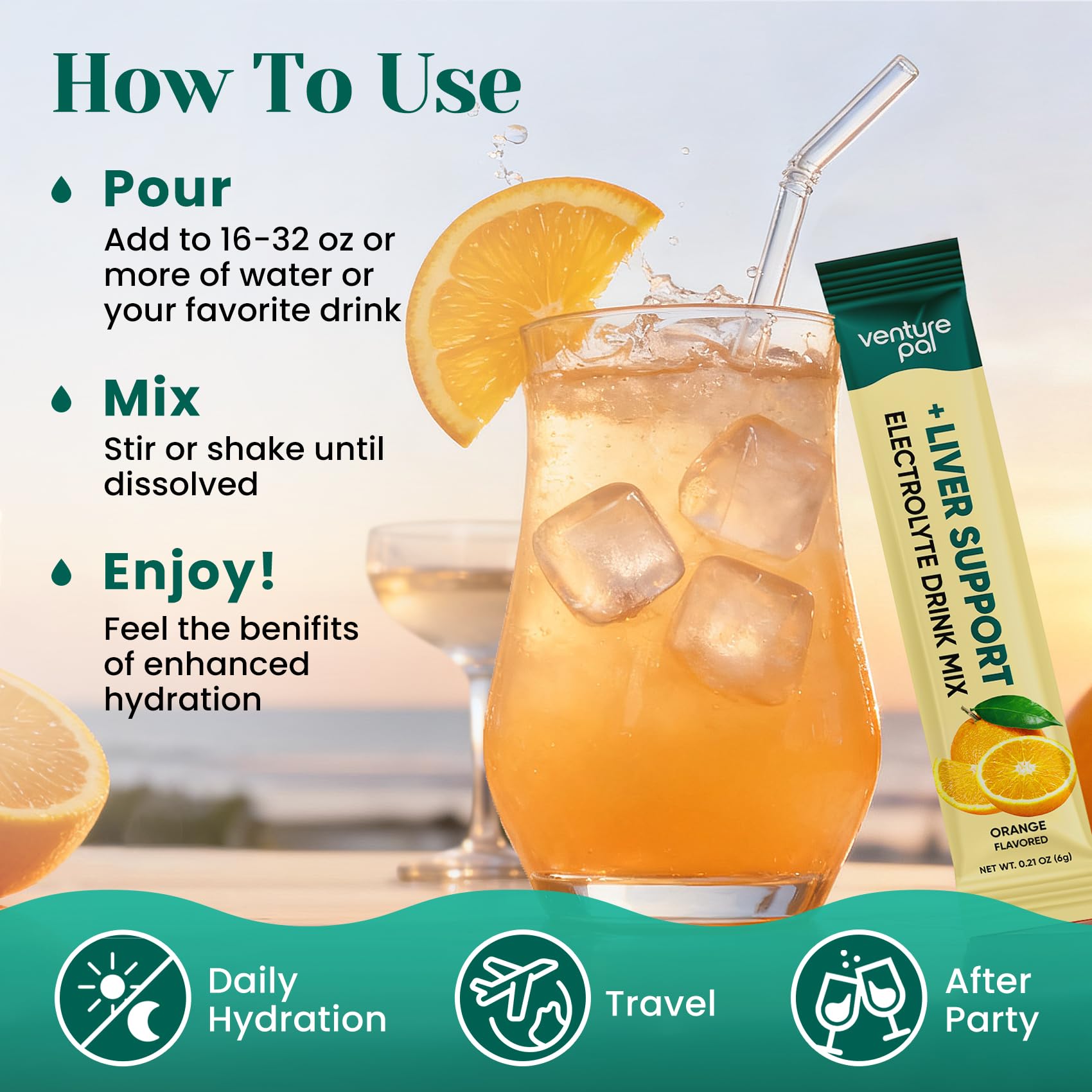 Venture Pal Hydration Packets + Liver Support- Liquid Daily IV Electrolyte Powder Packets with 7 Electrolytes & 5 Vitamins, Milk Thistle + L-Theanine | Sugar-Free - PrimeBioHealth - canada supplements