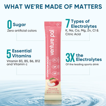 Venture Pal Sugar Free Electrolyte Powder Packets - Liquid Daily IV Hydration Packets | Electrolytes Drink Mix with 5 Vitamins & 7 Electrolytes | Keto Friendly - PrimeBioHealth - canada supplements
