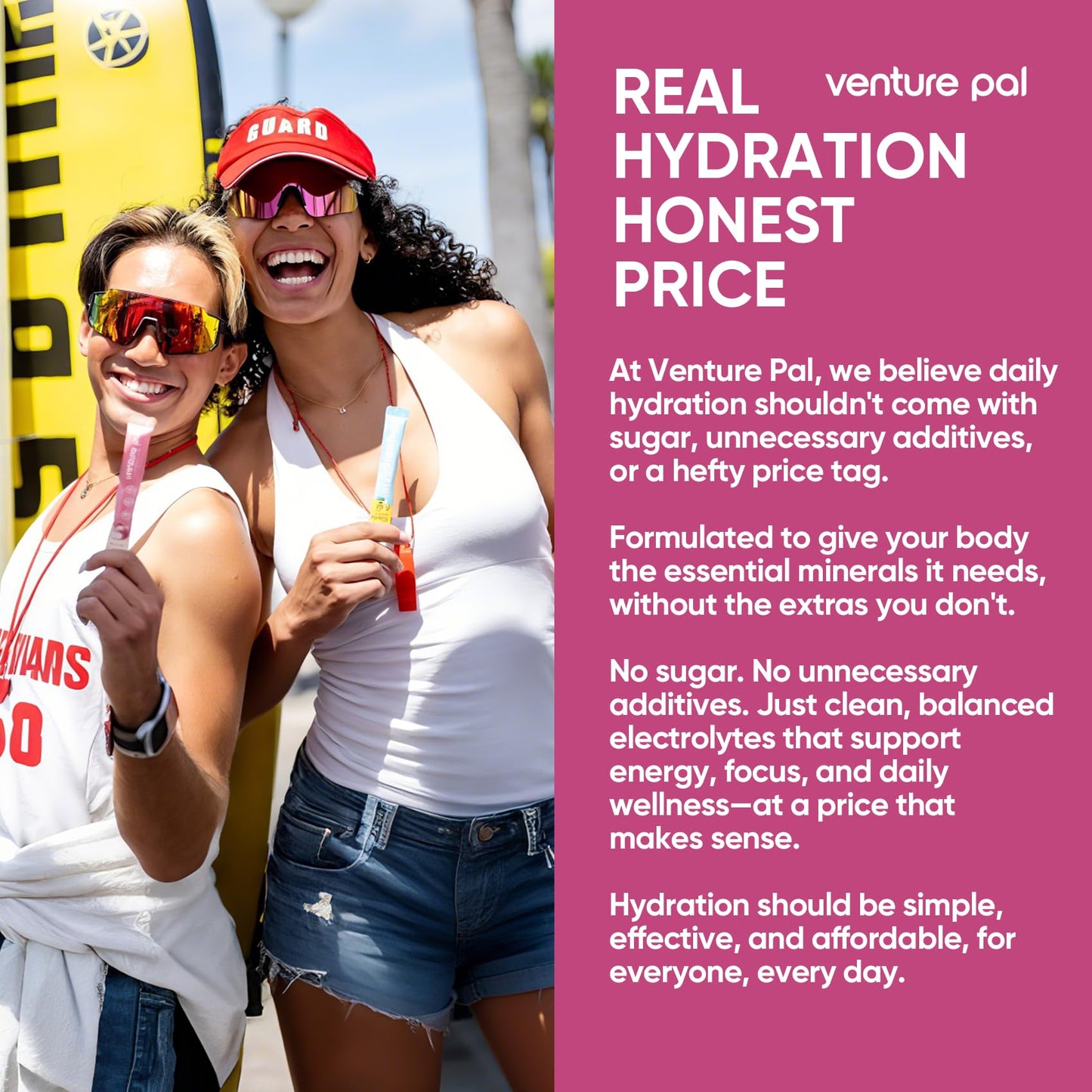 Venture Pal Sugar Free Electrolyte Powder Packets - Liquid Daily IV Hydration Packets | Electrolytes Drink Mix with 5 Vitamins & 7 Electrolytes | Keto Friendly | Non-GMO | Certified Vegan | 16 Sticks - PrimeBioHealth - canada supplements
