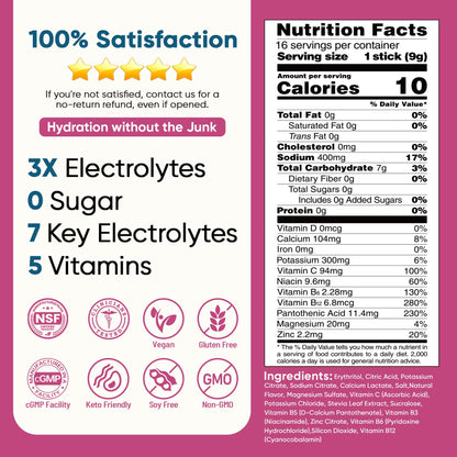 Venture Pal Sugar Free Electrolyte Powder Packets - Liquid Daily IV Hydration Packets | Electrolytes Drink Mix with 5 Vitamins & 7 Electrolytes | Keto Friendly | Non-GMO | Certified Vegan | 16 Sticks - PrimeBioHealth - canada supplements
