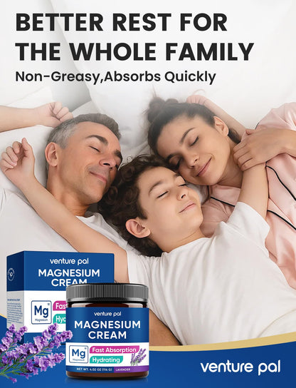 Venture Pal Topical Magnesium Cream, Fast-Absorbing Magnesium Moisturizing Lotion with Coconut Oil - PrimeBioHealth - canada supplements