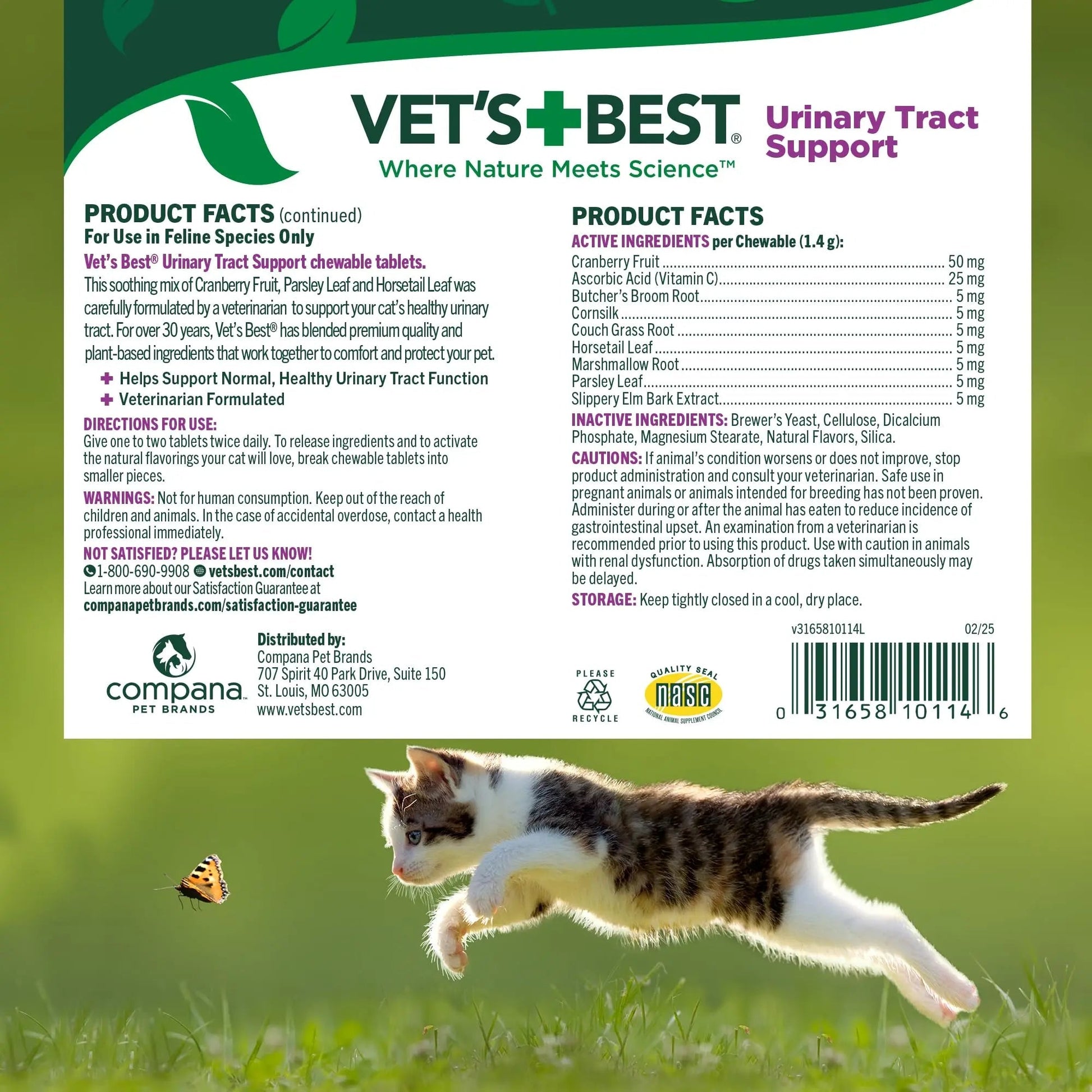 Vet's Best Cat Urinary Supplement, Urinary Tract Support Chewable for Cats, Supports A Healthy Urinary Tract in Cats, 60 Chewable Tablets - PrimeBioHealth - canada supplements
