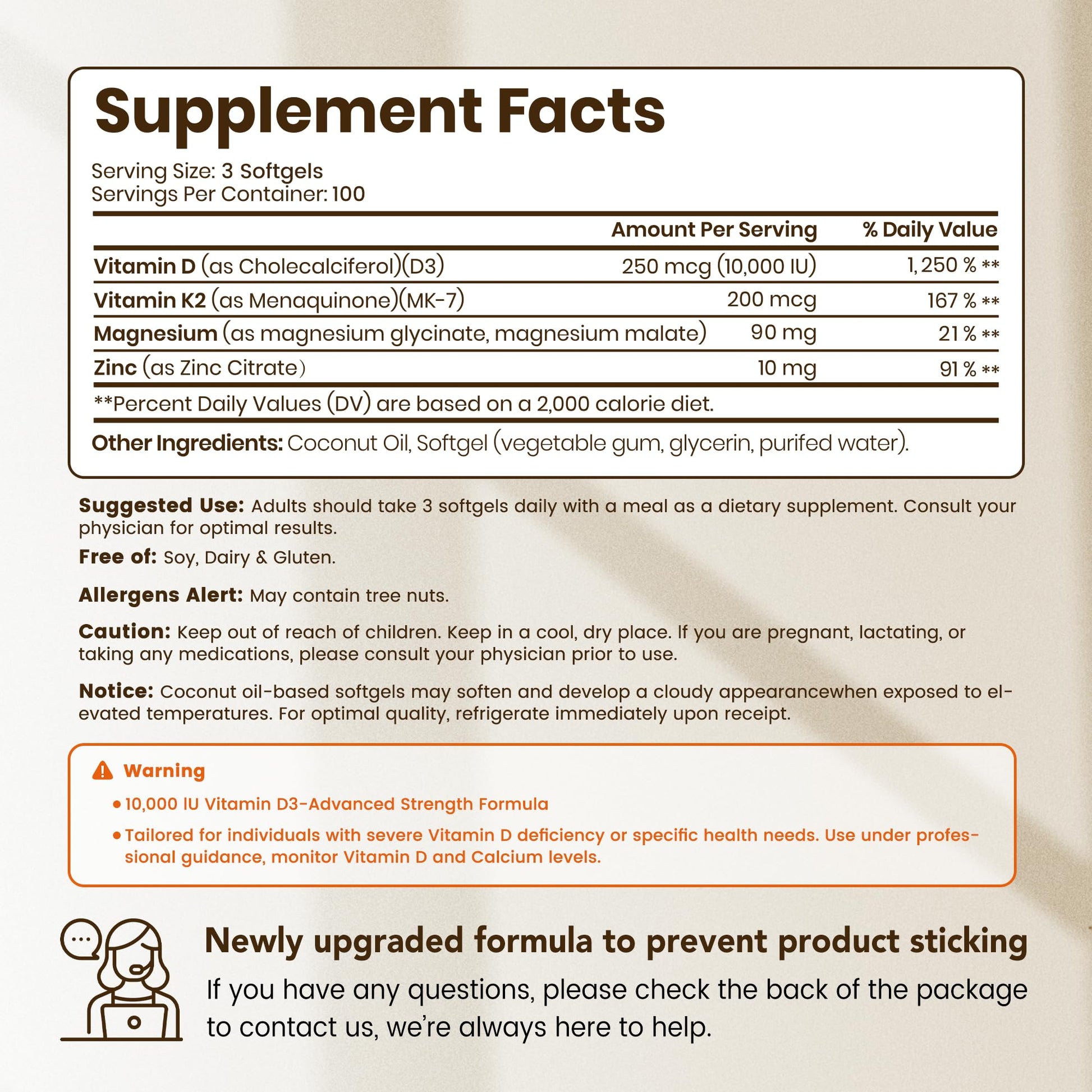 VEV Vitamin D3 K2 10,000 IU Magnesium Supplement – with Vitamin D and K (MK-7), Magnesium Glycinate & Malate, Zinc Citrate - PrimeBioHealth - canada supplements