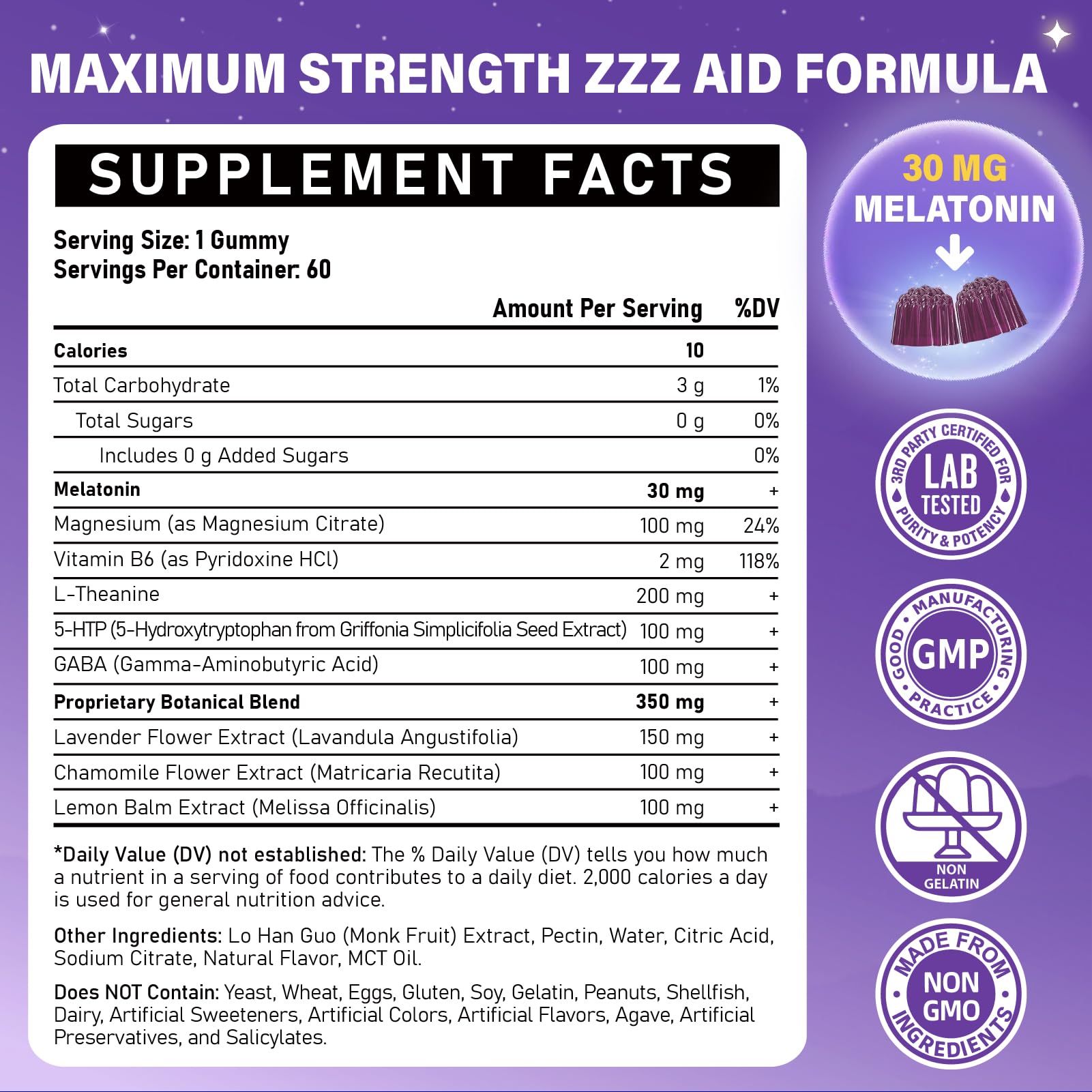 Veyttisy Melatonin 30mg Gummies for Adults - Sugar Free Melatonin Gummies Maximum Strength with Magnesium, B6, GABA & Botanical Blend - Non-Habit Forming,Vegan - PrimeBioHealth - canada supplements