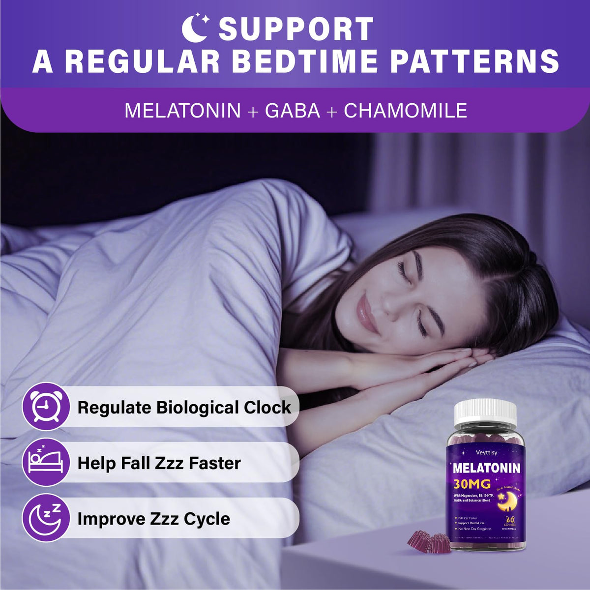 Veyttisy Melatonin 30mg Gummies for Adults - Sugar Free Melatonin Gummies Maximum Strength with Magnesium, B6, GABA & Botanical Blend - Non-Habit Forming,Vegan - PrimeBioHealth - canada supplements