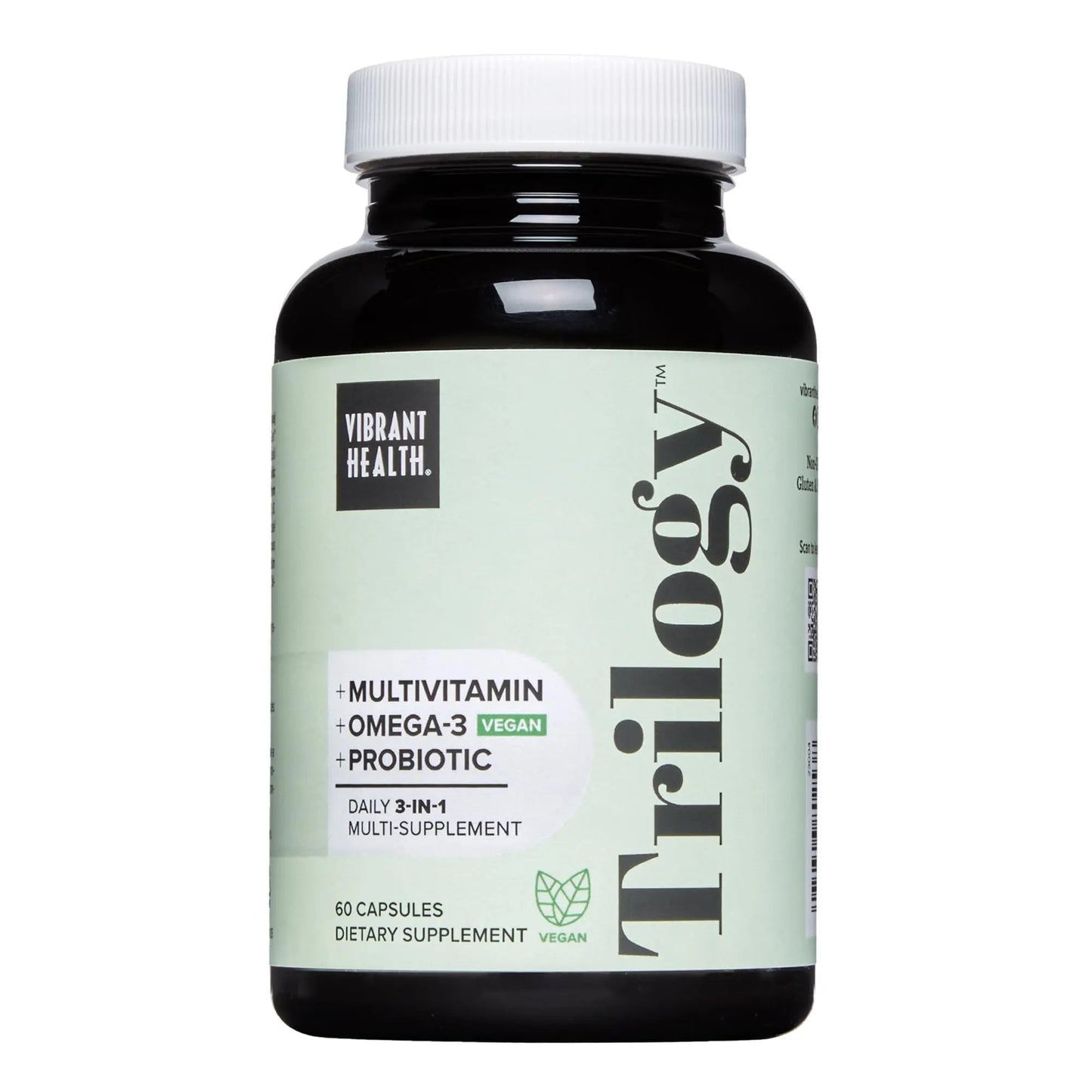 Vibrant Health, Trilogy Vegan, Probiotic Multivitamin with an Essential Blend of Omega-3 from Vegan Algal Oil, Vitamin A, B12, C, D3, E - PrimeBioHealth - canada supplements