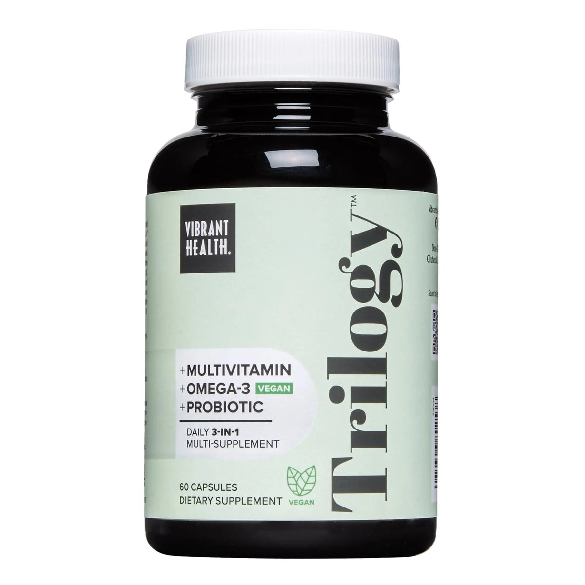 Vibrant Health, Trilogy Vegan, Probiotic Multivitamin with an Essential Blend of Omega-3 from Vegan Algal Oil, Vitamin A, B12, C, D3, E - PrimeBioHealth - canada supplements