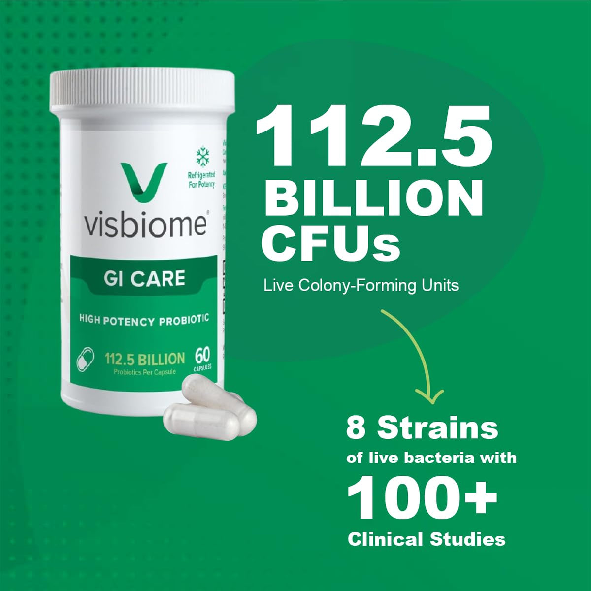 Visbiome® GI Care - High Potency Probiotic - 112.5 Billion CFU Live Probiotics, Original De Simone Formulation - PrimeBioHealth - canada supplements