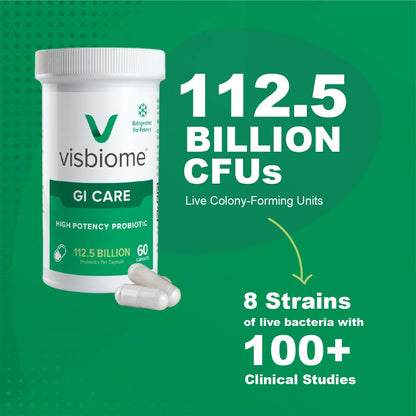 Visbiome® GI Care - High Potency Probiotic - 112.5 Billion CFU Live Probiotics, Original De Simone Formulation - PrimeBioHealth - canada supplements