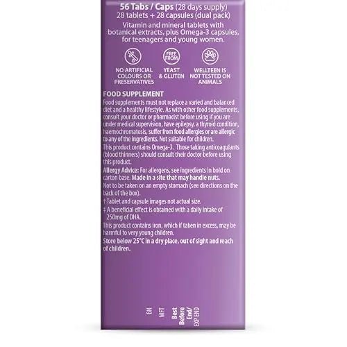 Vitabiotics Wellteen Her Plus Omega-3 - Advanced Nutritional Support for Teenagers and Young Women Ages 13-19 - PrimeBioHealth - canada supplements
