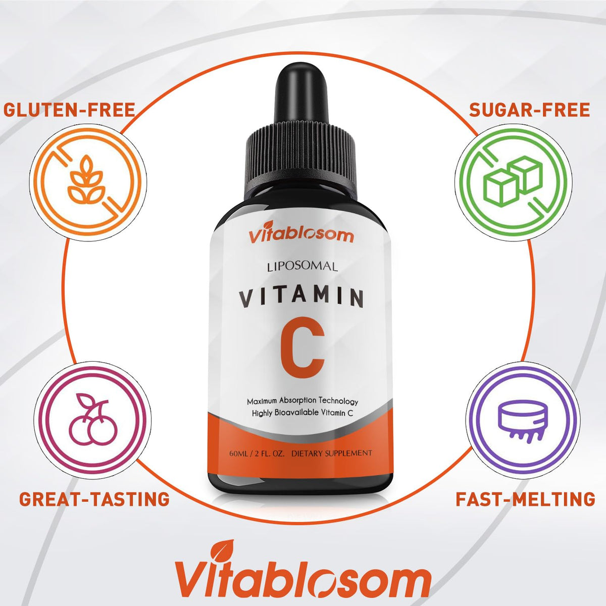 Vitablosom Liposomal Vitamin C 2000mg Liquid for Adults, High Absorption VIT C, Maximize Vitamin C, Immune System & Antioxidant Support, 60ML (2 Bottle) - PrimeBioHealth - canada supplements