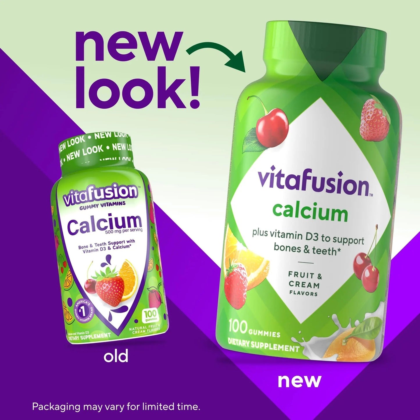 vitafusion Chewable Calcium Gummy Vitamins for Bone and Teeth Support, Calcium Gummies, Fruit and Cream Flavor, 100 Count, 50 Day Supply - PrimeBioHealth - canada supplements