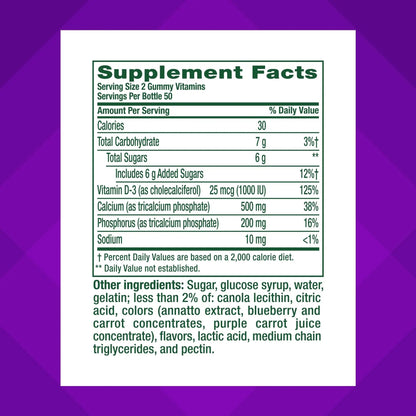 vitafusion Chewable Calcium Gummy Vitamins for Bone and Teeth Support, Calcium Gummies, Fruit and Cream Flavor, 100 Count, 50 Day Supply - PrimeBioHealth - canada supplements