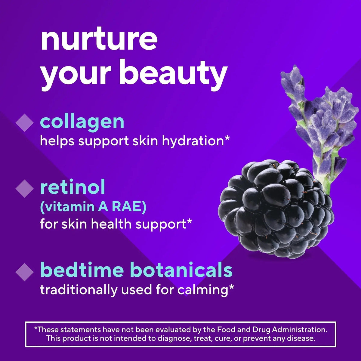 vitafusion Nighttime Skin Support (1), Beauty Supplement with Retinol (Vitamin A RAE), Collagen & Bedtime Botanicals - PrimeBioHealth - canada supplements