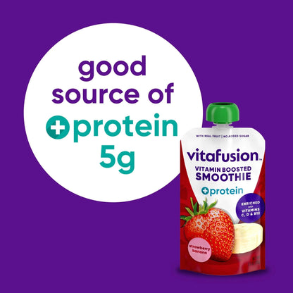 vitafusion Vitamin-Boosted Smoothie +Protein for Energy Metabolism and Immune Support, Strawberry Banana Flavor Excellent Source - PrimeBioHealth - canada supplements