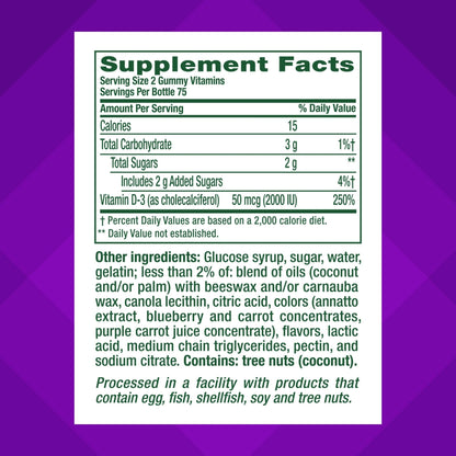 vitafusion Vitamin D3 Gummies, Bone and Immune Support, Peach, Blackberry, Strawberry Flavored - PrimeBioHealth - canada supplements