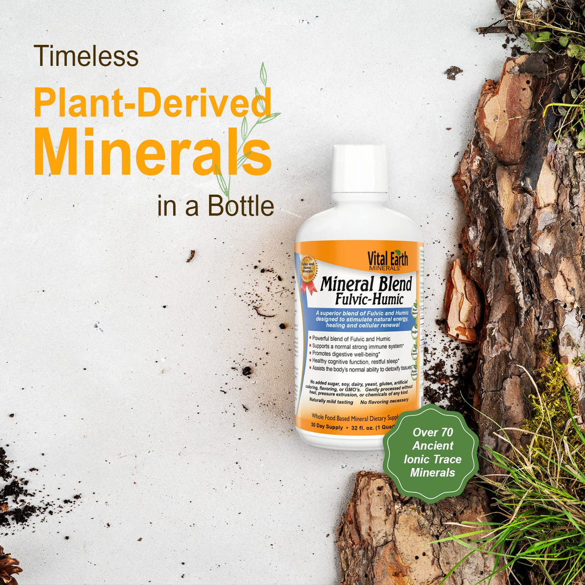 Vital Earth Minerals Fulvic Humic Mineral Blend Liquid – Fulvic Acid Supplement with 70+ Trace Minerals, Electrolytes for Recovery - PrimeBioHealth - canada supplements