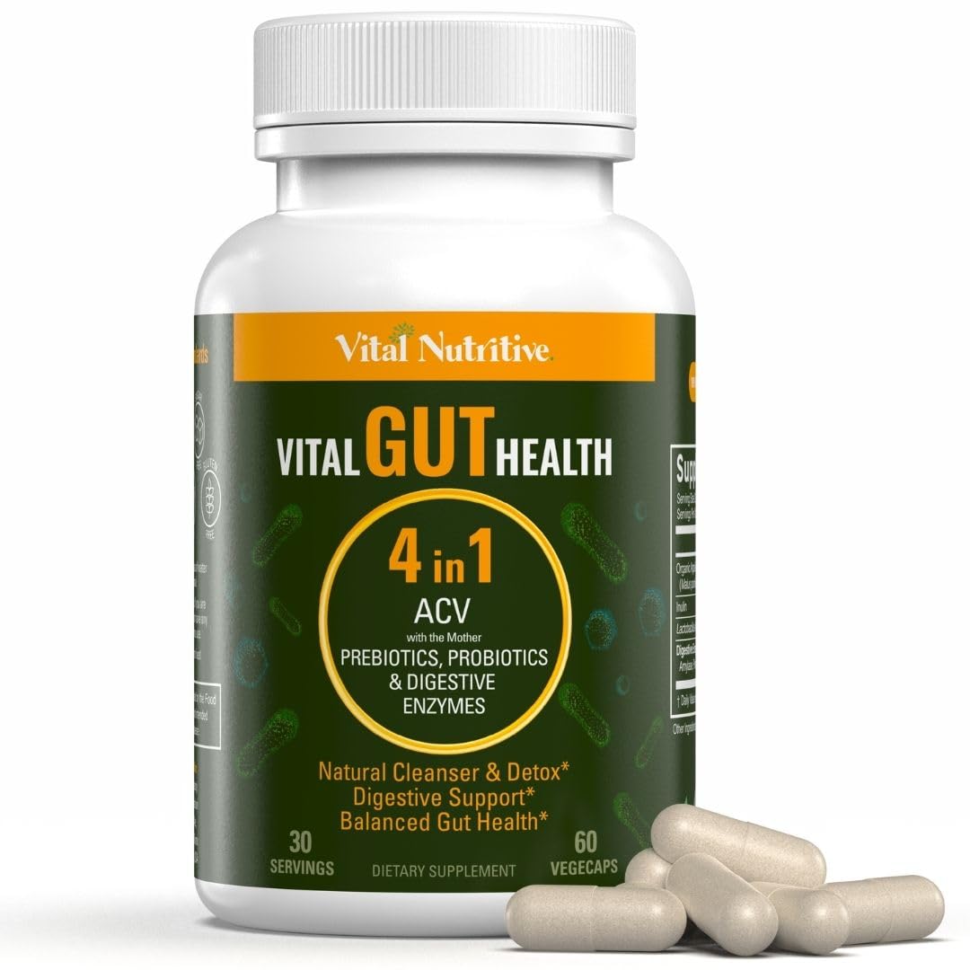 Vital Gut Health 4in1 Formula with Apple Cider Vinegar, Prebiotics & Probiotics, Digestive Enzymes for Strong Immunity Support - PrimeBioHealth - canada supplements