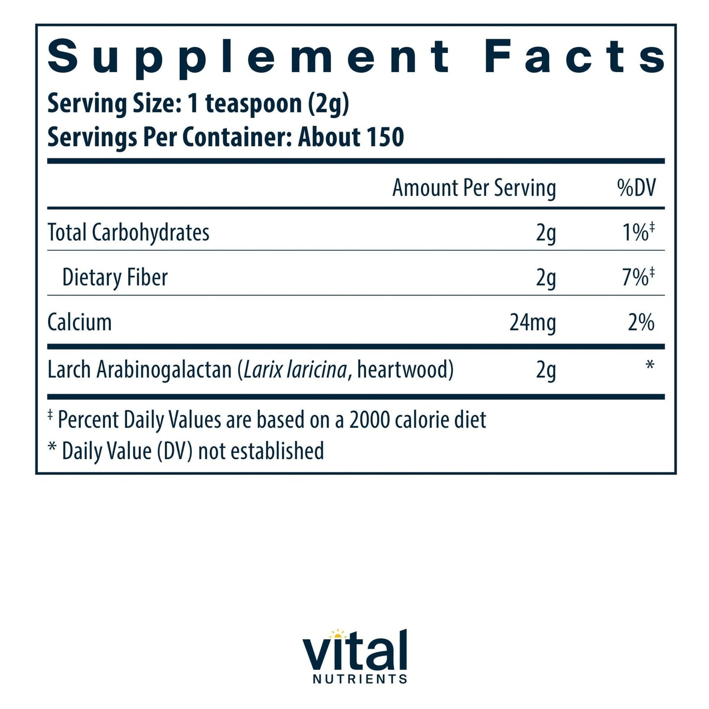 Vital Nutrients Arabinogalactan Powder - Vegan Prebiotic Fiber Supplement for GI Health, Liver, and Immune Support - PrimeBioHealth - canada supplements