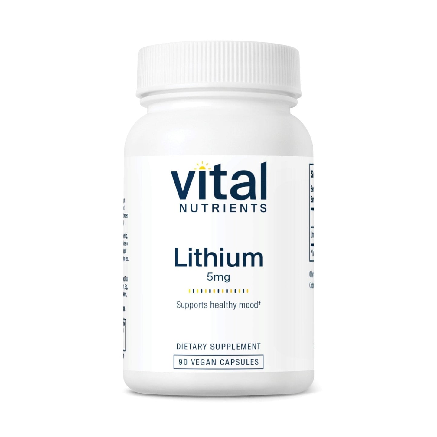 Vital Nutrients Lithium Orotate - Vegan Lithium Supplements for Memory, State of Mind, and Behavioral Health*- 5mg - Gluten, Dairy, Soy Free - 90 Capsules - PrimeBioHealth - canada supplements