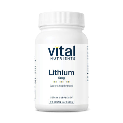 Vital Nutrients Lithium Orotate - Vegan Lithium Supplements for Memory, State of Mind, and Behavioral Health*- 5mg - Gluten, Dairy, Soy Free - 90 Capsules - PrimeBioHealth - canada supplements