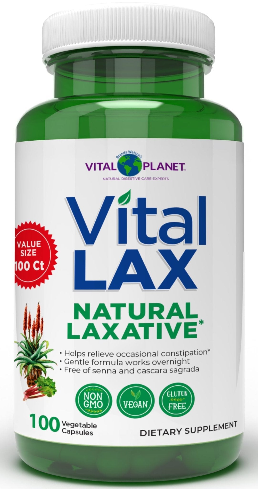 Vital Planet - Vital Lax Natural Laxative Cleanse Supplement for Occasional Constipation, with Magnesium Hydroxide, Slippery Elm, Aloe, - PrimeBioHealth - canada supplements