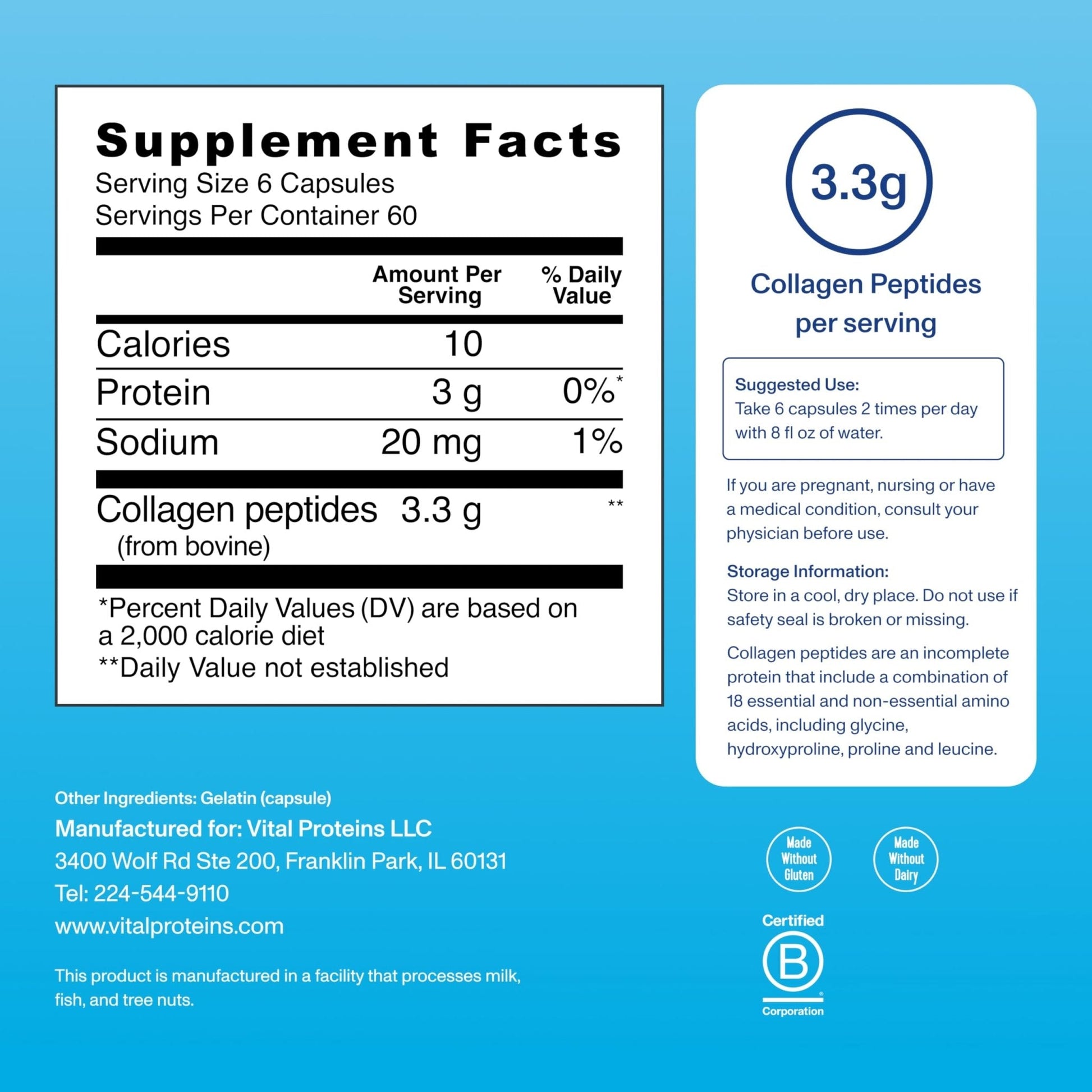 Vital Proteins Collagen Peptides Capsules for Women, Collagen Supplement 360 Capsules - PrimeBioHealth - canada supplements